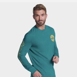 NWT Mens Small Eddie Bauer graphic long sleeve shirt classic fit tee